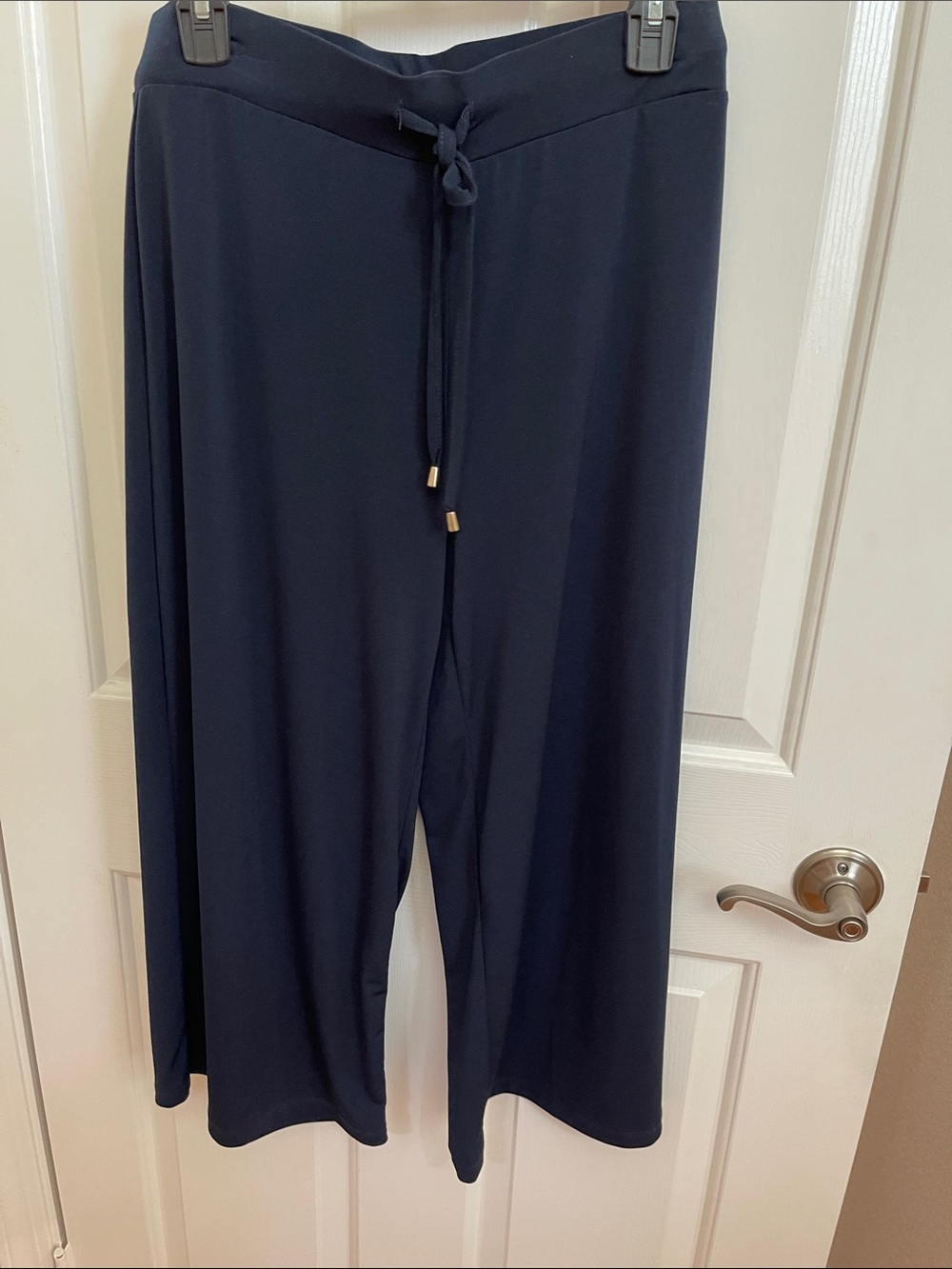Jones New York Navy Wide-Leg Drawstring Pants
